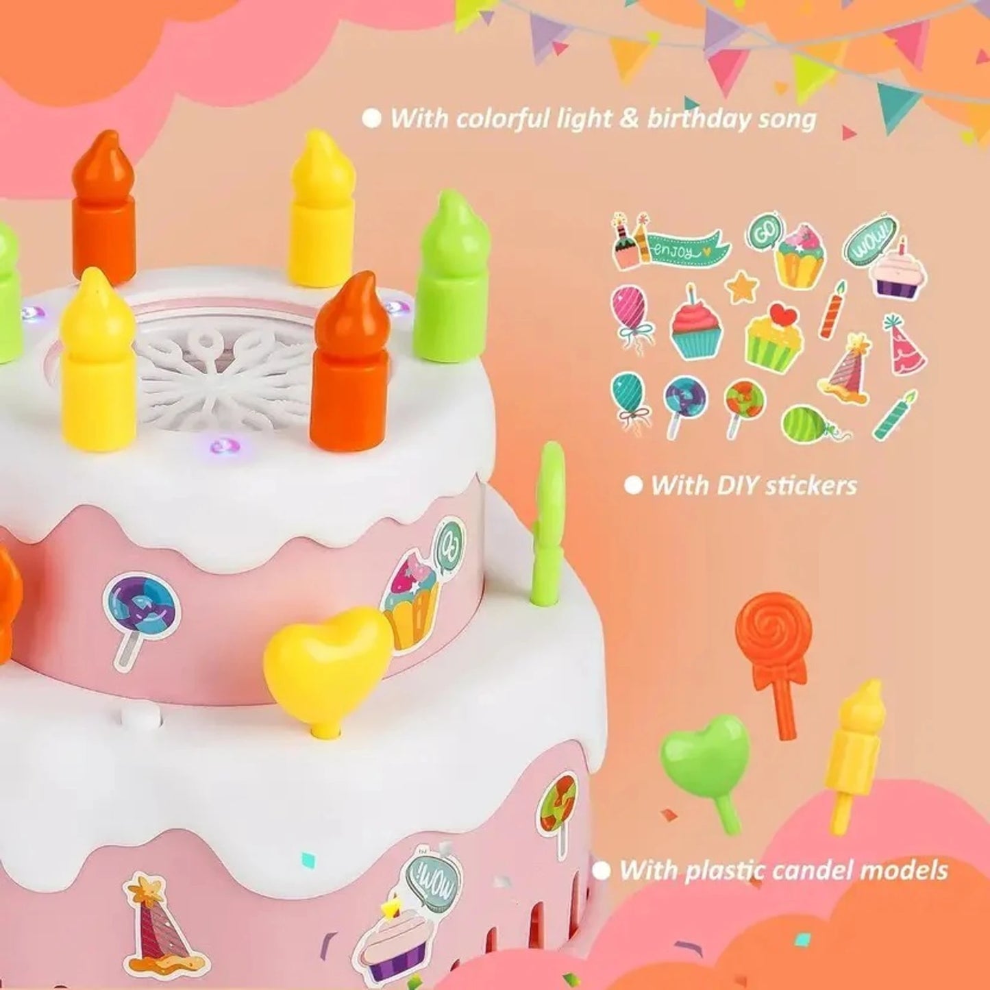 Bubble Cake Toy for Kids with Lights & Music