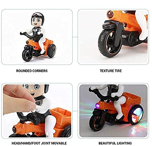 Automatic Bump & Go Bicycle Toy with Lights, Music & 360° Rotation for Kids