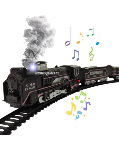 Rail Gadi Smoke Train Toy Set with Lights, Sound & Track