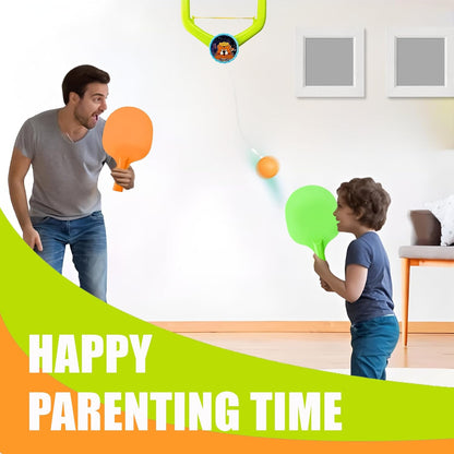 Adjustable Door Hanging Ping Pong Trainer Set with 2 Paddles & Balls