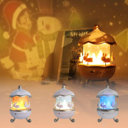 Bunny Carousel Night Light Star Projector for Kids