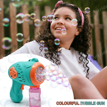 Automatic Bubble Gun Machine for Kids with Lights & Music