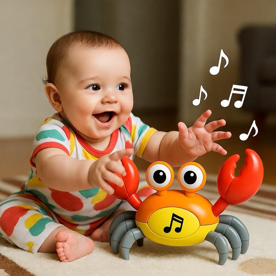 Crazy Crawling Crab Toy for Kids with Music & LED Lights