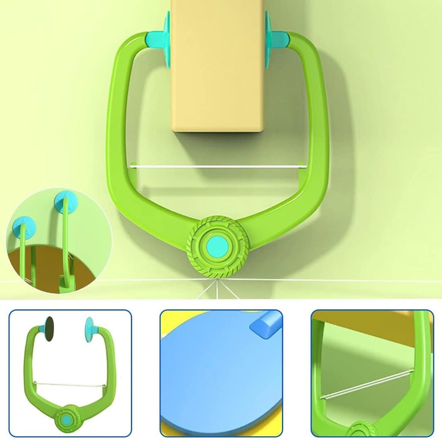 Adjustable Door Hanging Ping Pong Trainer Set with 2 Paddles & Balls