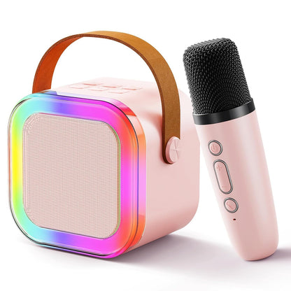 Rechargeable Karaoke Microphone with Bluetooth Speaker & LED Lights