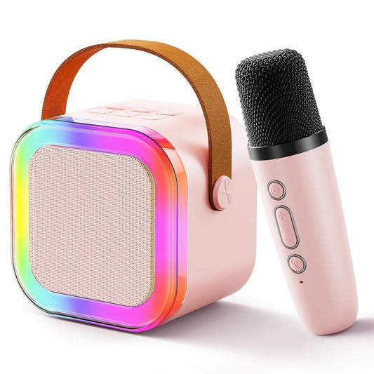 Rechargeable Karaoke Microphone with Bluetooth Speaker & LED Lights