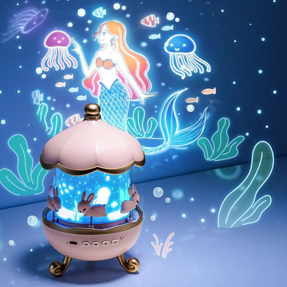 Bunny Carousel Night Light Star Projector for Kids