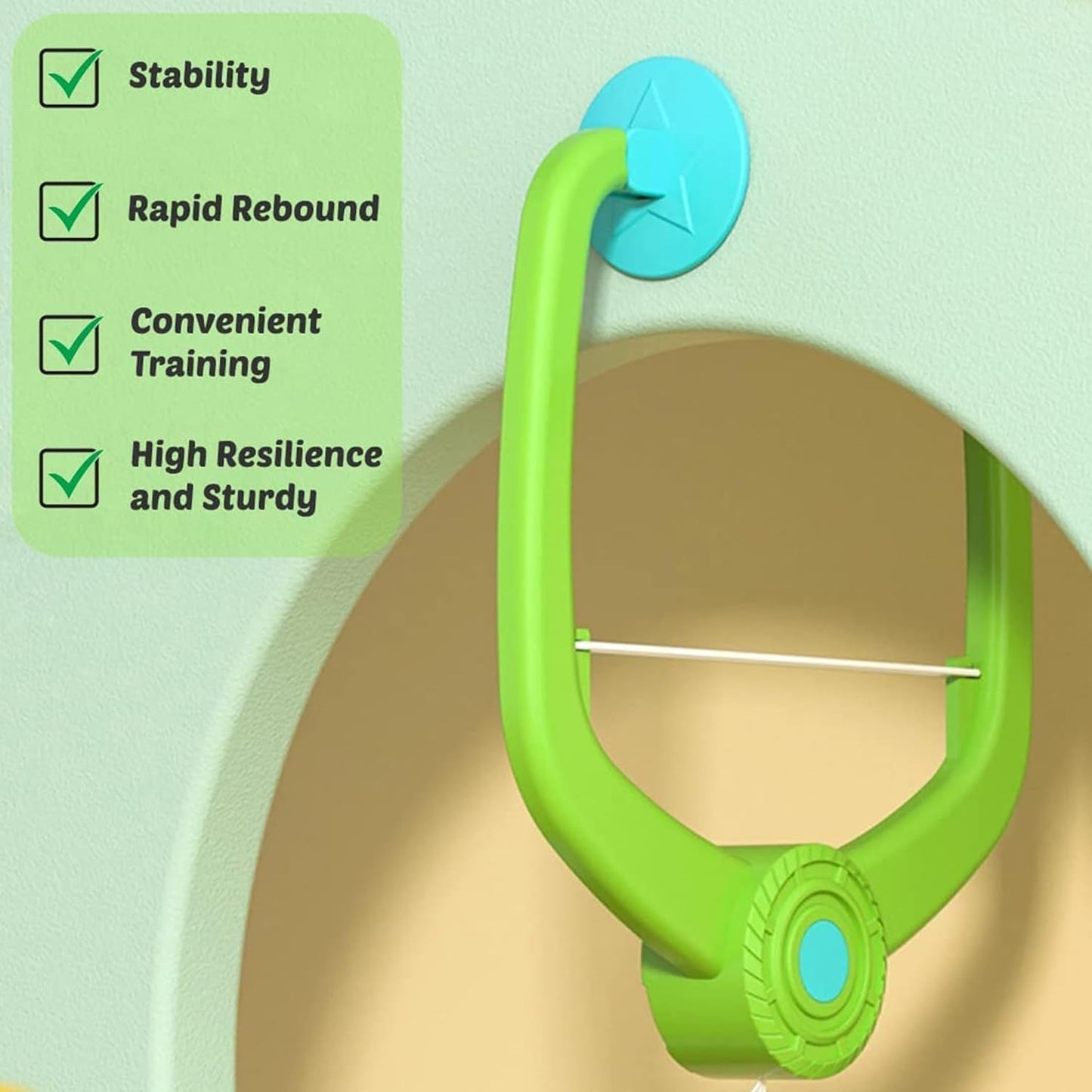 Adjustable Door Hanging Ping Pong Trainer Set with 2 Paddles & Balls