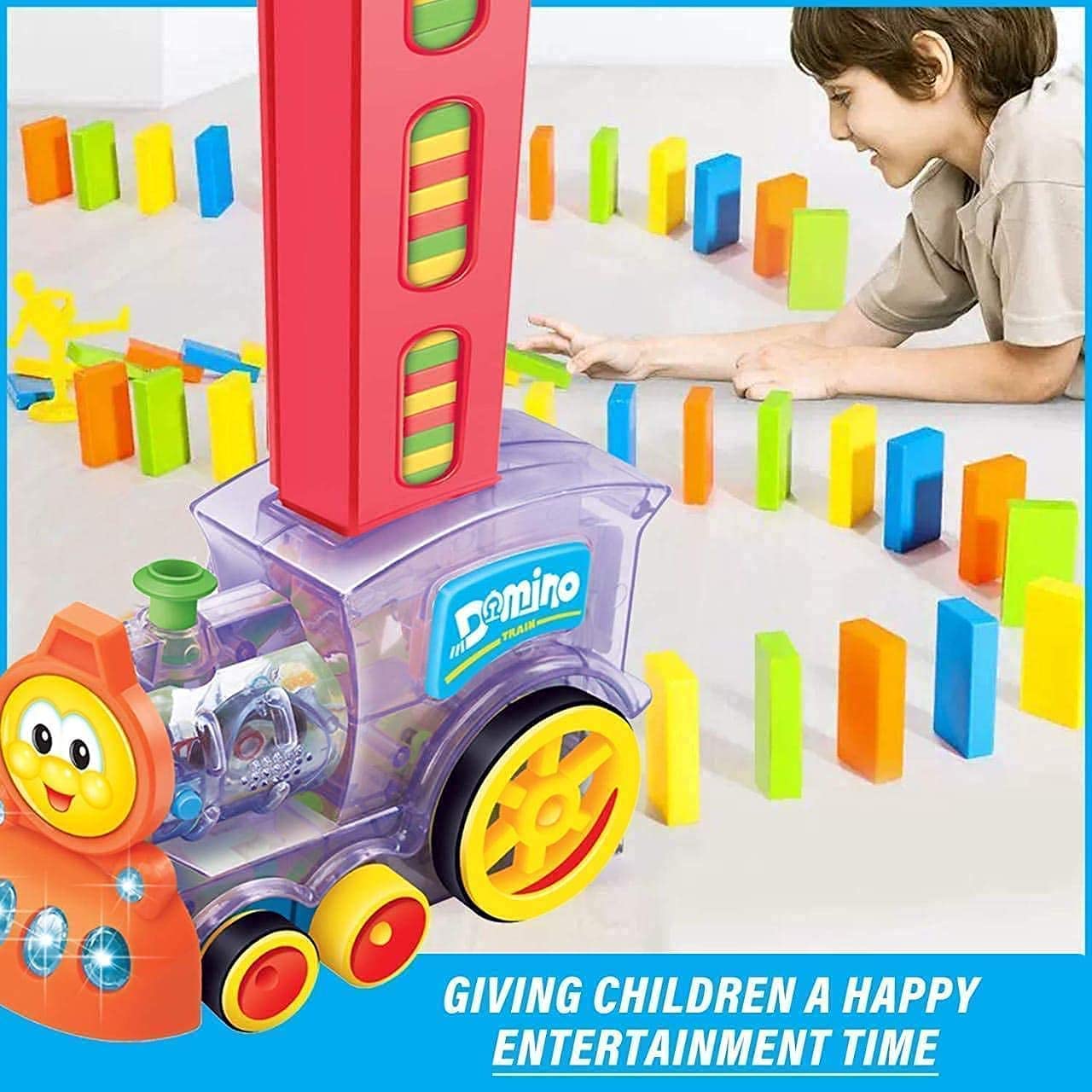 Automatic Train Toy for Kids with 40 Colorful Blocks
