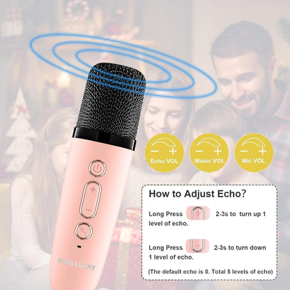 Rechargeable Karaoke Microphone with Bluetooth Speaker & LED Lights
