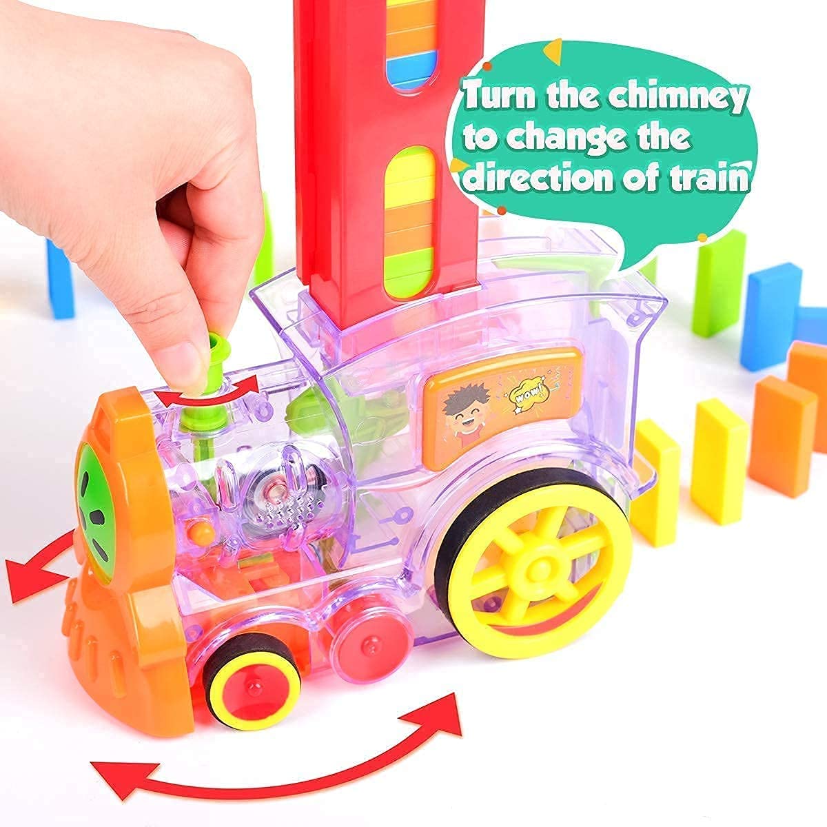 Automatic Train Toy for Kids with 40 Colorful Blocks