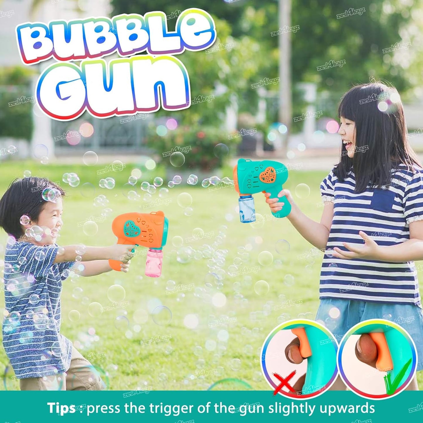 Automatic Bubble Gun Machine for Kids with Lights & Music
