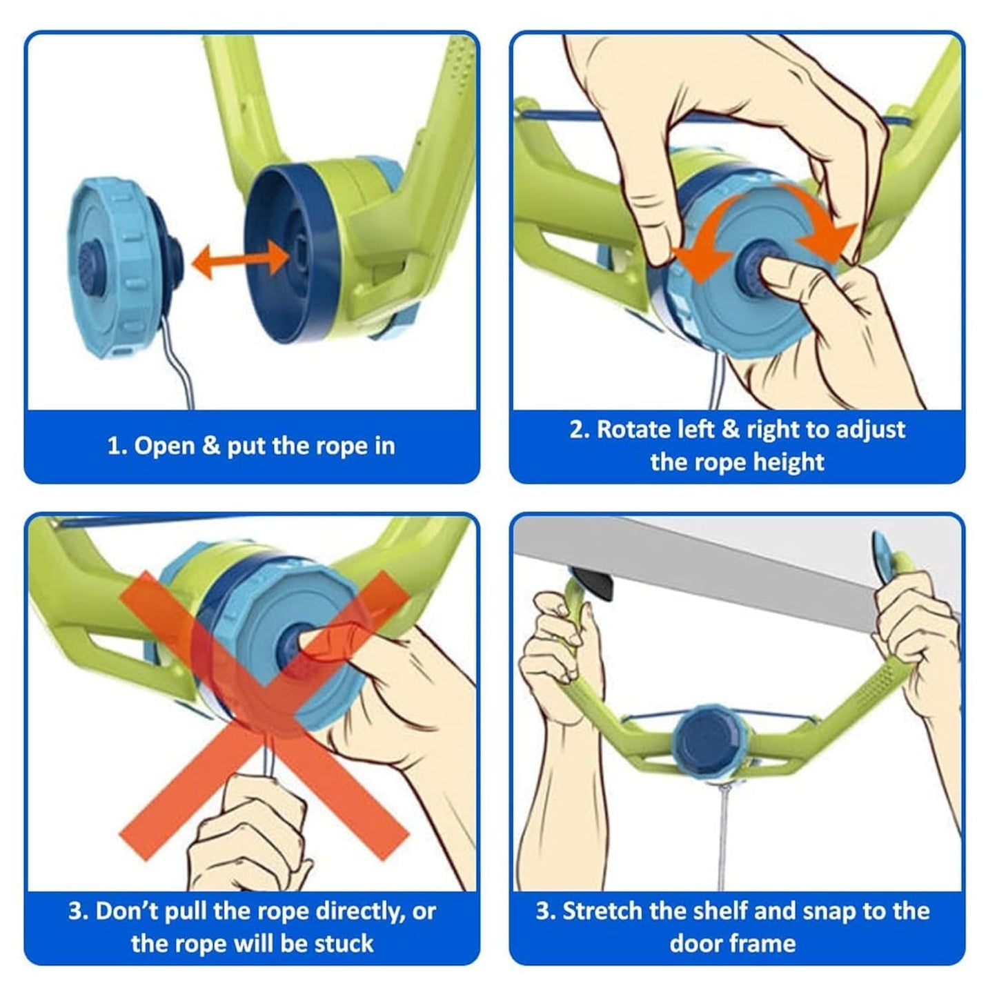 Adjustable Door Hanging Ping Pong Trainer Set with 2 Paddles & Balls