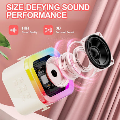 Rechargeable Karaoke Microphone with Bluetooth Speaker & LED Lights