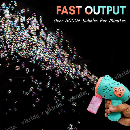 Automatic Bubble Gun Machine for Kids with Lights & Music