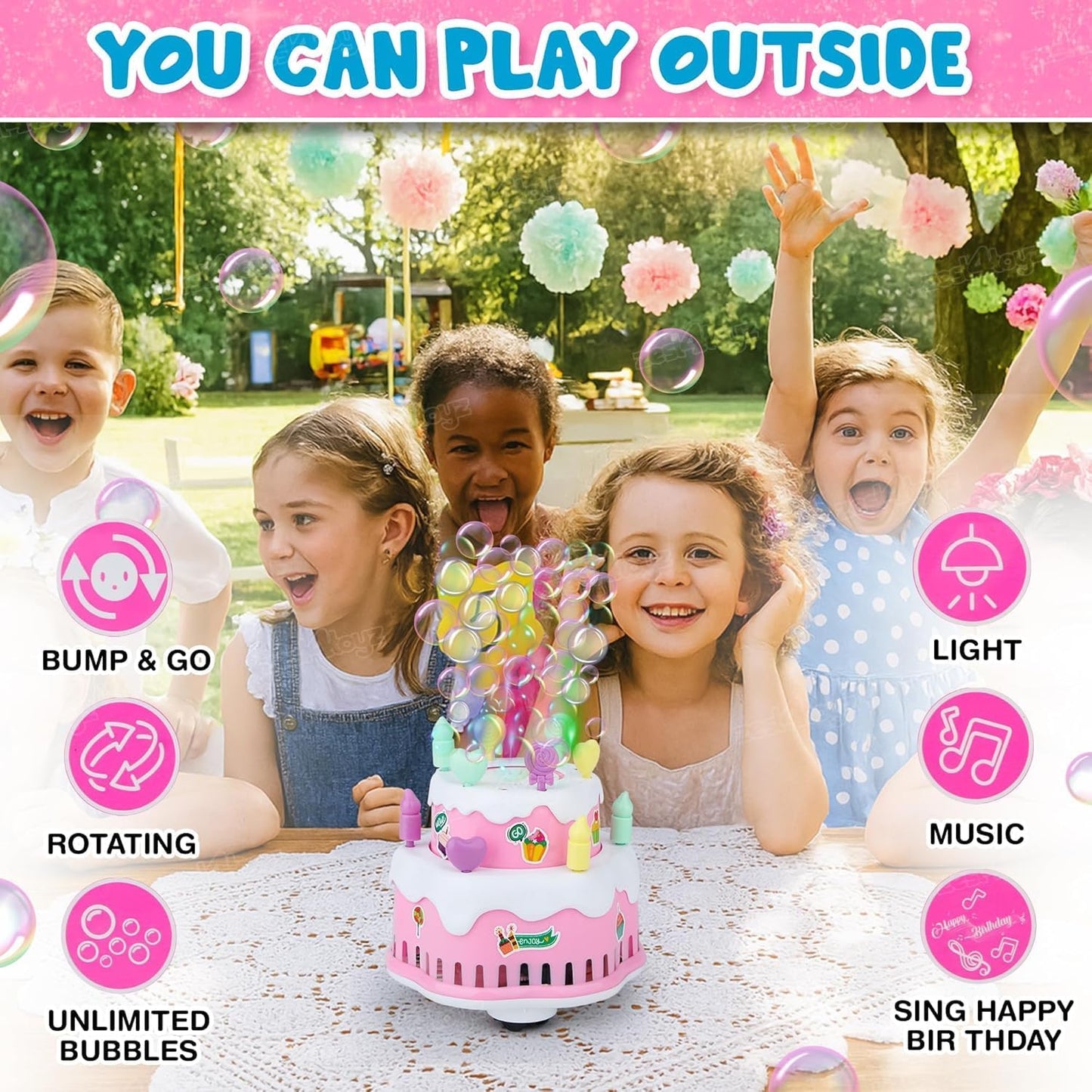 Bubble Cake Toy for Kids with Lights & Music