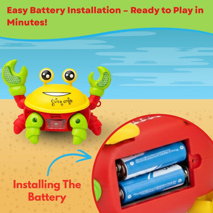 Interactive Crawling Crab Toy for Kids with Music & LED Lights