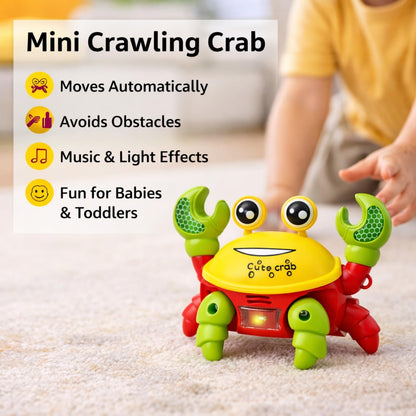 Interactive Crawling Crab Toy for Kids with Music & LED Lights