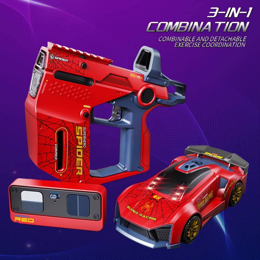 3-in-1 Infrared Battle RC Car Toy with Dual Remote & Shooter Gun