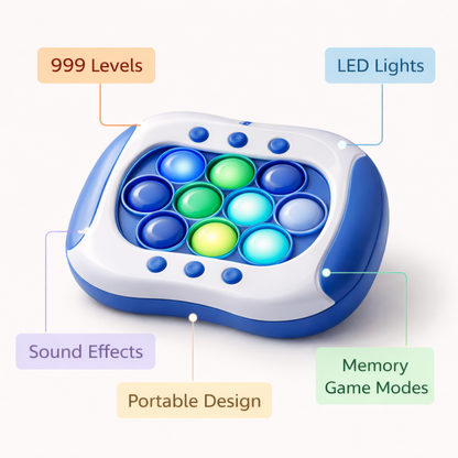 Quick Push Pop-It Game Console – 999 Level Light & Sound Memory Game