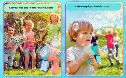 Automatic Bubble Gun Machine for Kids with Lights & Music