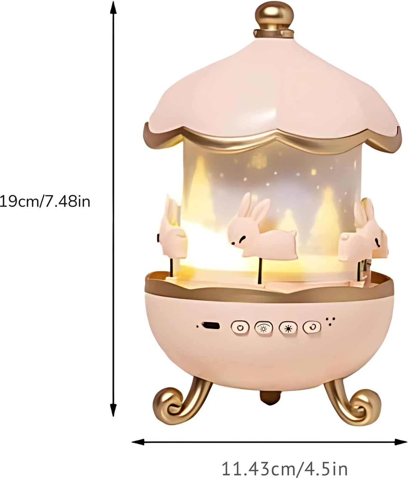 Bunny Carousel Night Light Star Projector for Kids