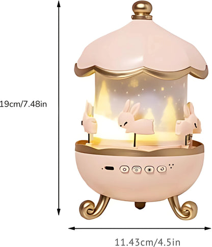 Bunny Carousel Night Light Star Projector for Kids