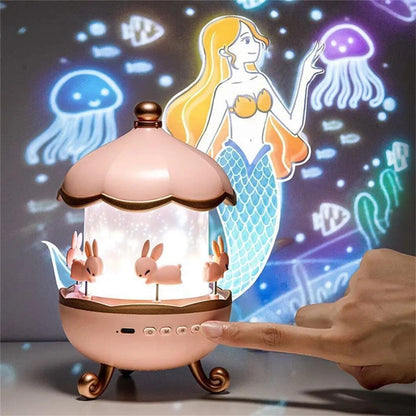 Bunny Carousel Night Light Star Projector for Kids