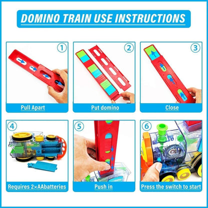 Automatic Train Toy for Kids with 40 Colorful Blocks