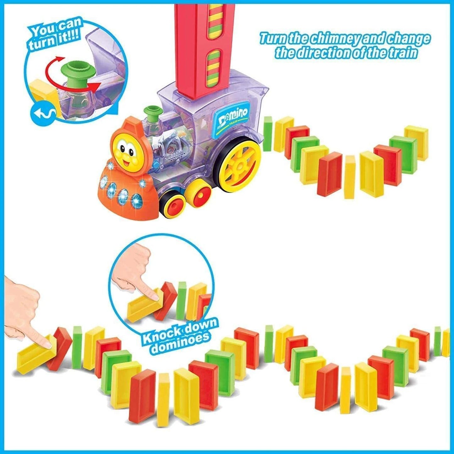 Automatic Train Toy for Kids with 40 Colorful Blocks