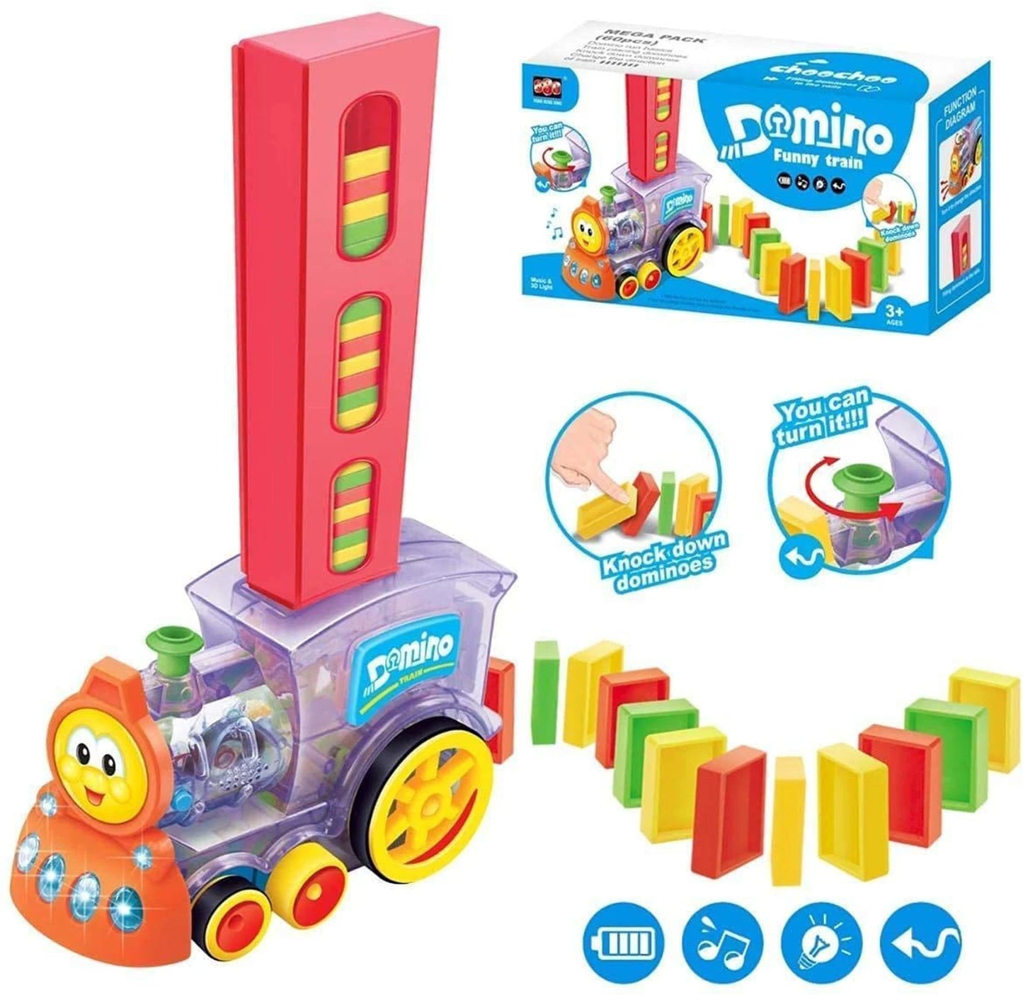Automatic Train Toy for Kids with 40 Colorful Blocks