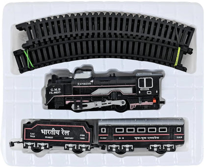 Rail Gadi Smoke Train Toy Set with Lights, Sound & Track